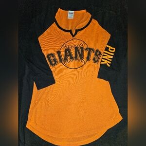 VS PINK SF GIANTS Orange & Black Baseball Tee